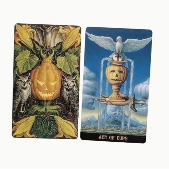 Jack O' Lantern Tarot Deck Halloween Pumpkin Cards Standard Edition Guidebook - Picture 7 of 8